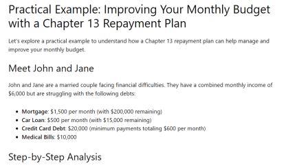 chapter 13 bankruptcy payment plan example